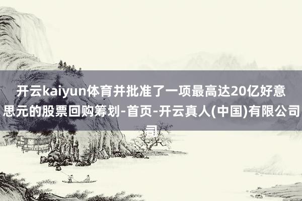 开云kaiyun体育并批准了一项最高达20亿好意思元的股票回购筹划-首页-开云真人(中国)有限公司